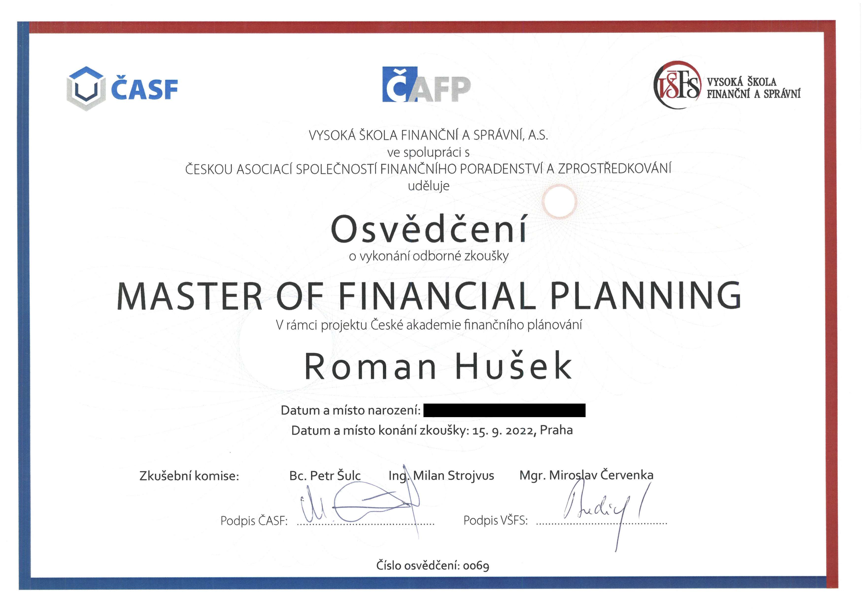 Certifikát MFP